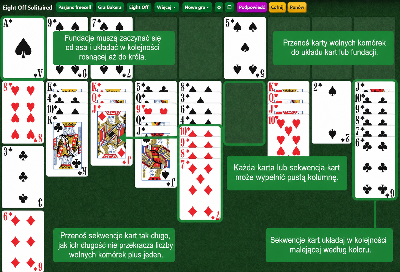Układ Pasjansa Eight Off