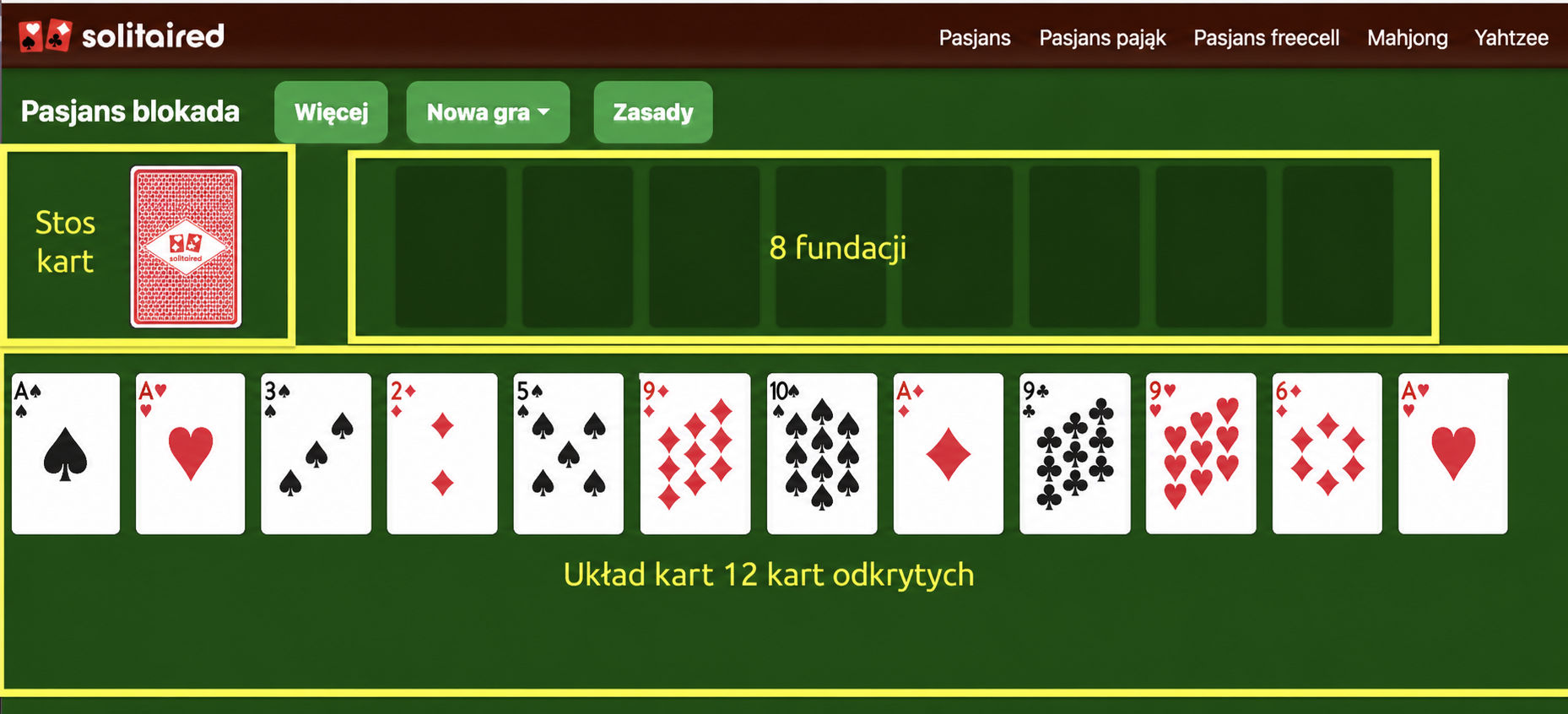 Jak przygotować grę w pasjansa Blockade