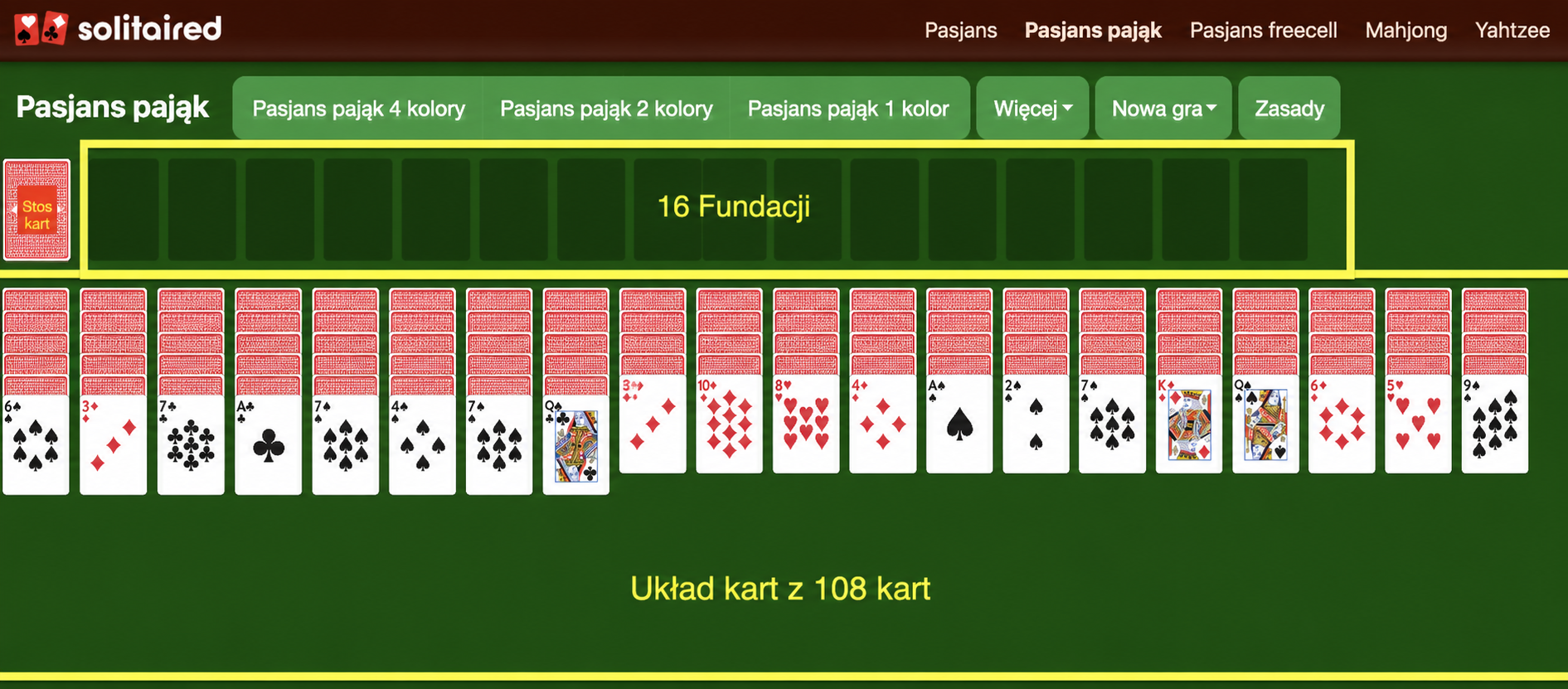 Jak przygotować Huge Pasjans pająk
