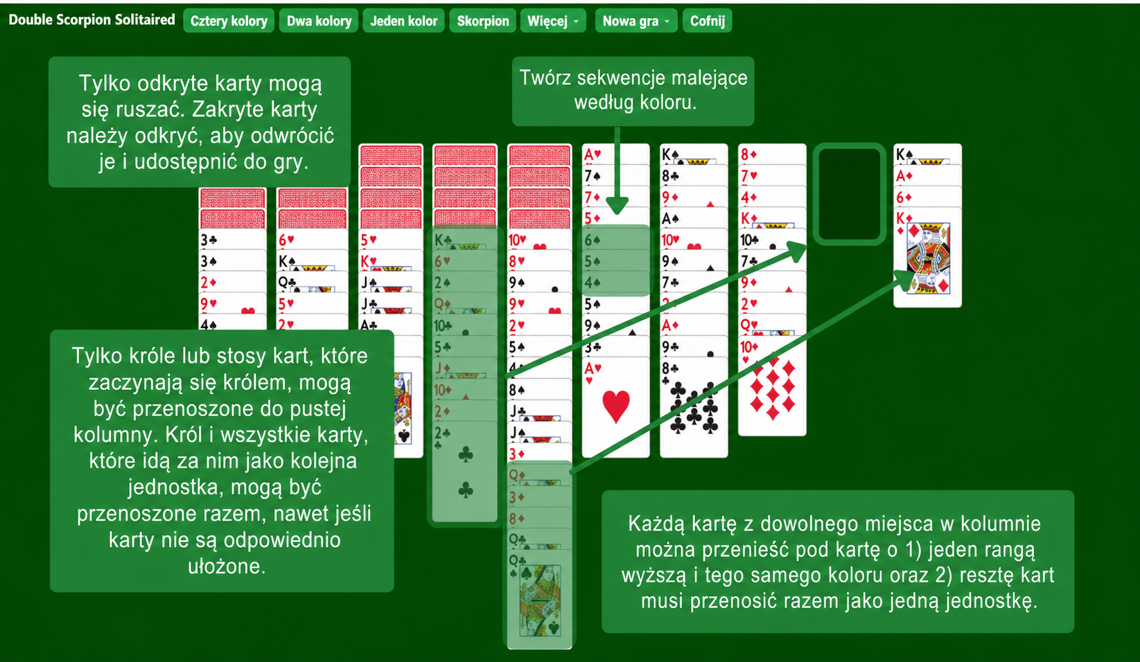 Double Scorpion Solitaire Rules