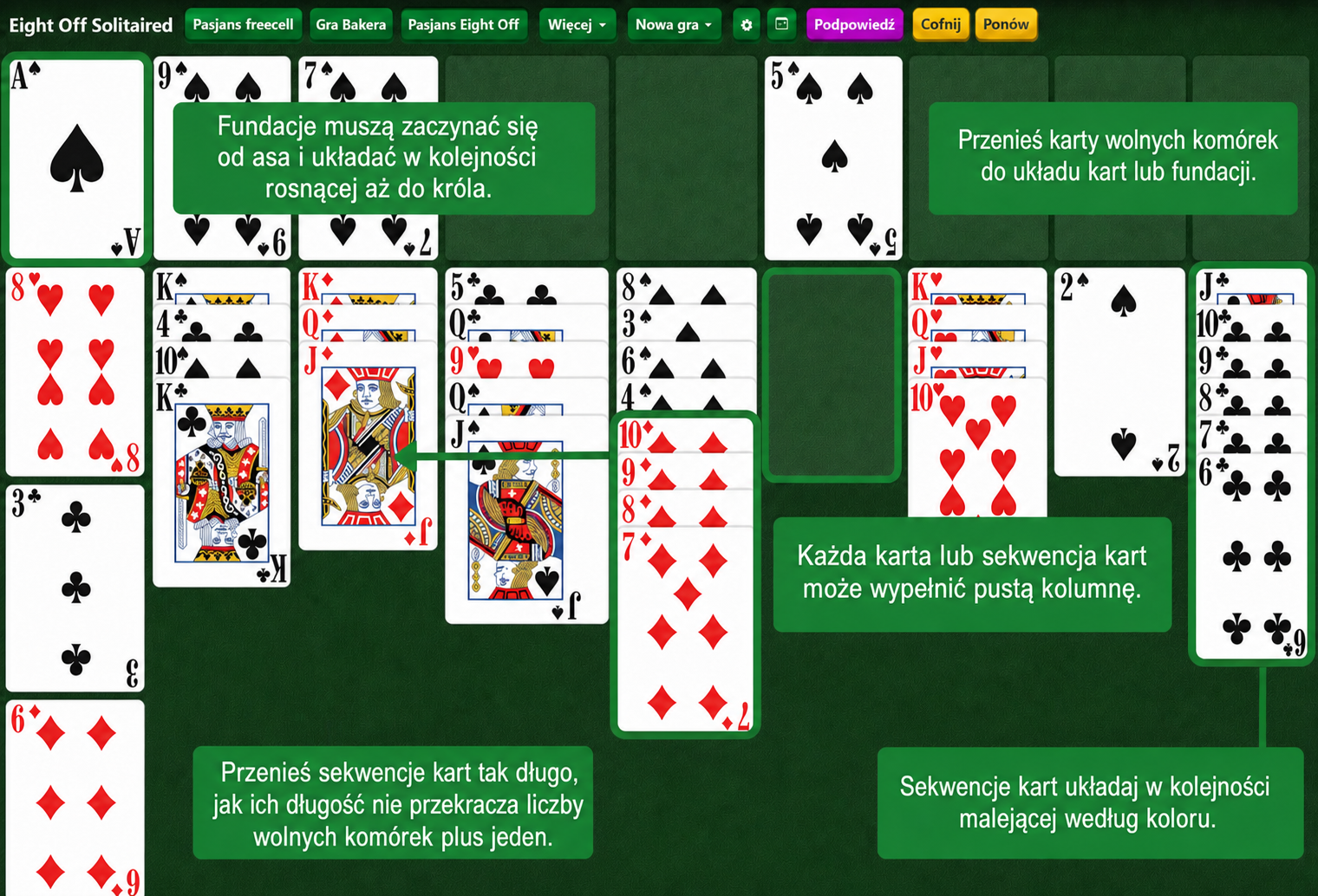 Układ Pasjansa Eight Off