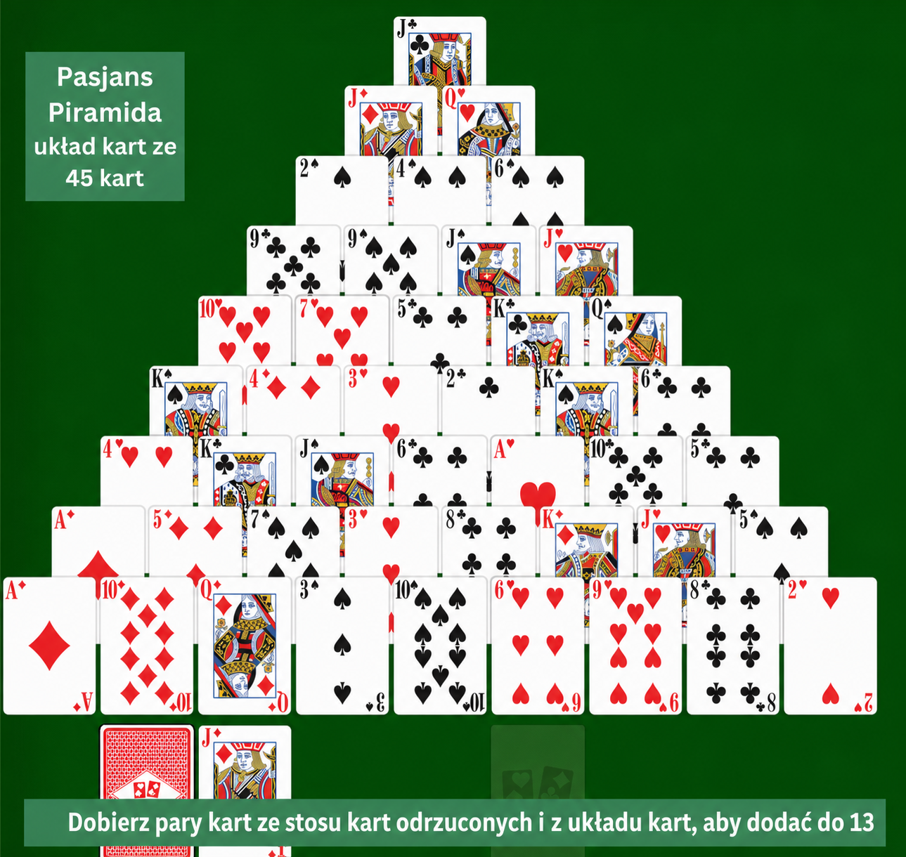 Double Pyramid Solitaire setup and rules