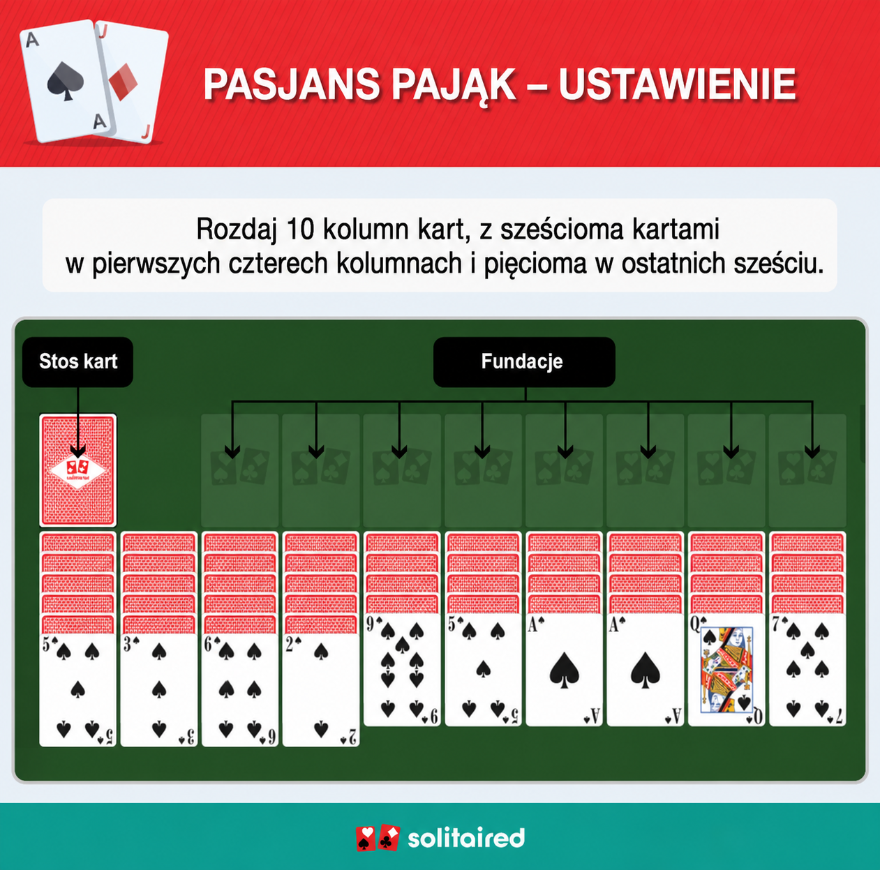 Spider Solitaire setup