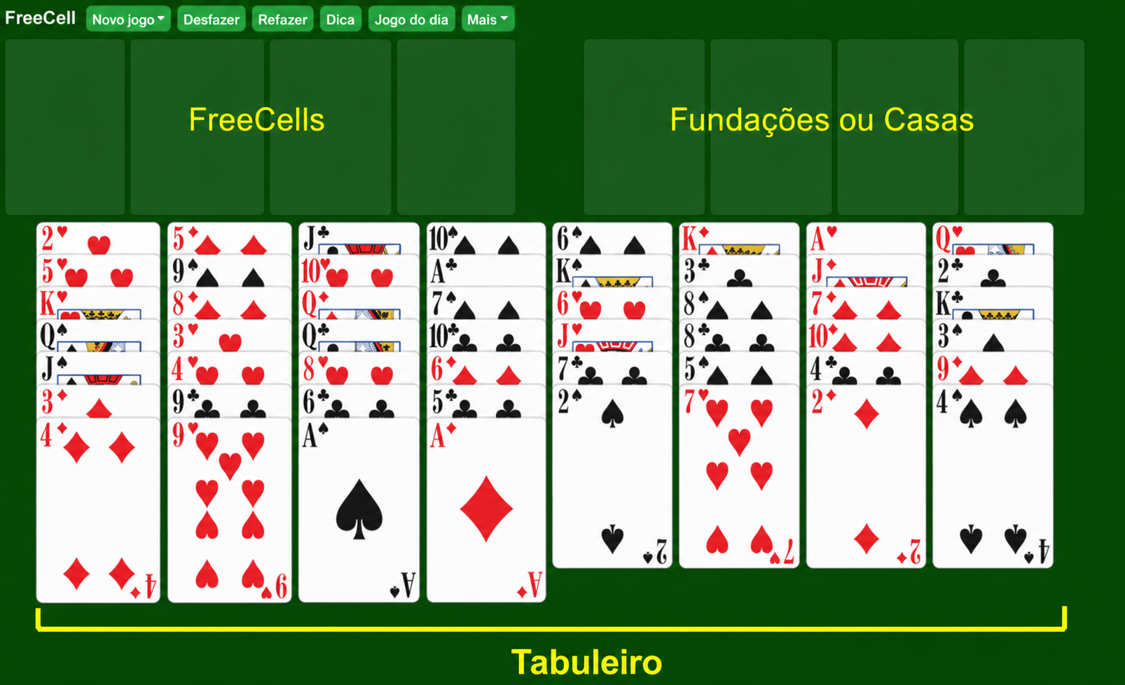 Como configurar um jogo de Paciência FreeCell, 2021