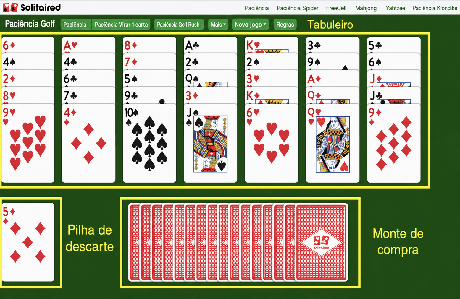 Como configurar o Paciência Golf
