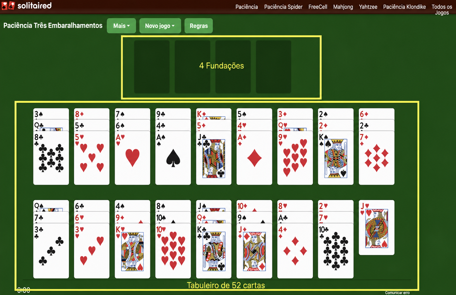 Como preparar um jogo de Three Shuffles and a Draw