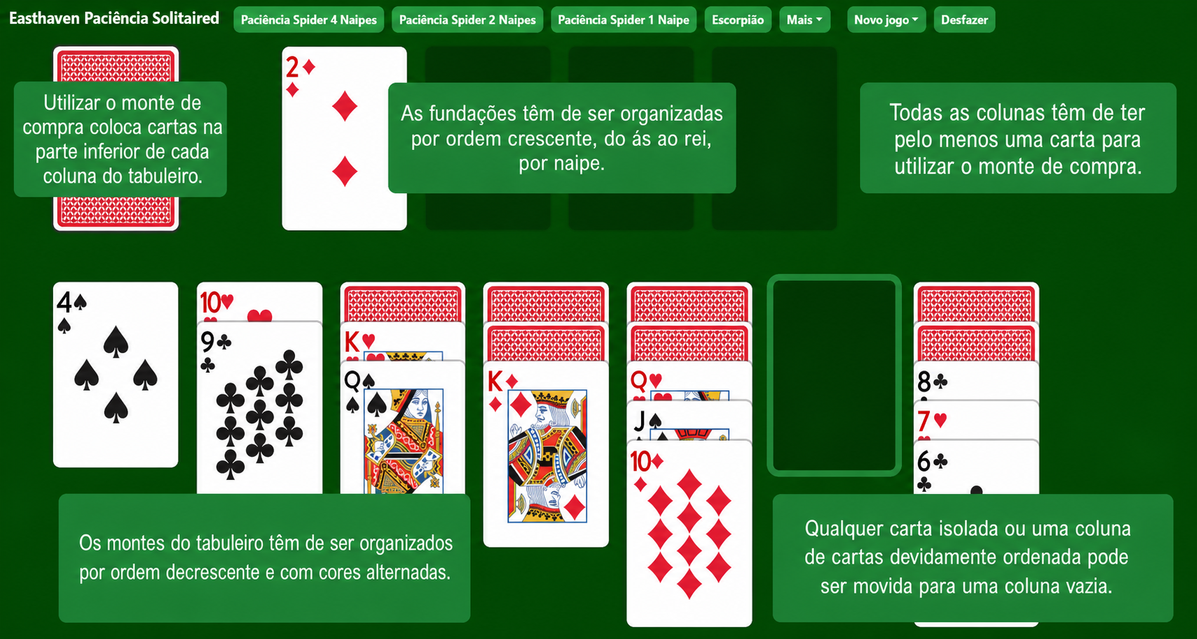 Regras da Paciência Easthaven