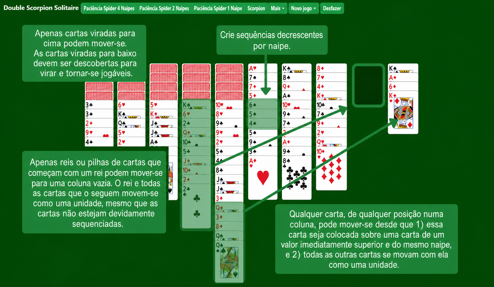 Double Scorpion Solitaire Rules