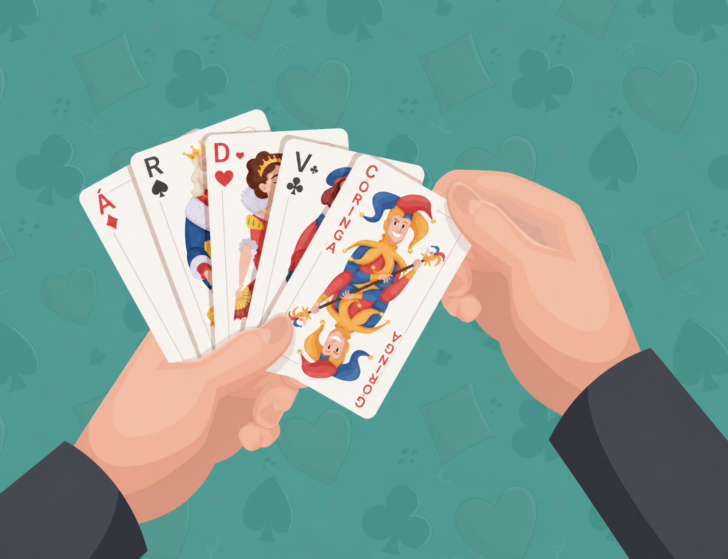  person holding playing cards