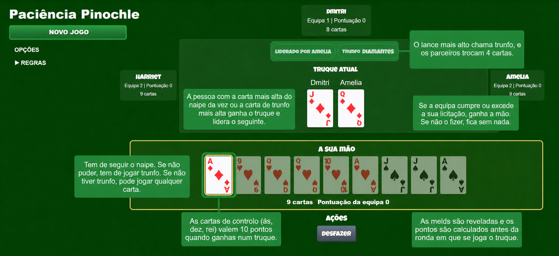 Regras do jogo de cartas Pinochle
