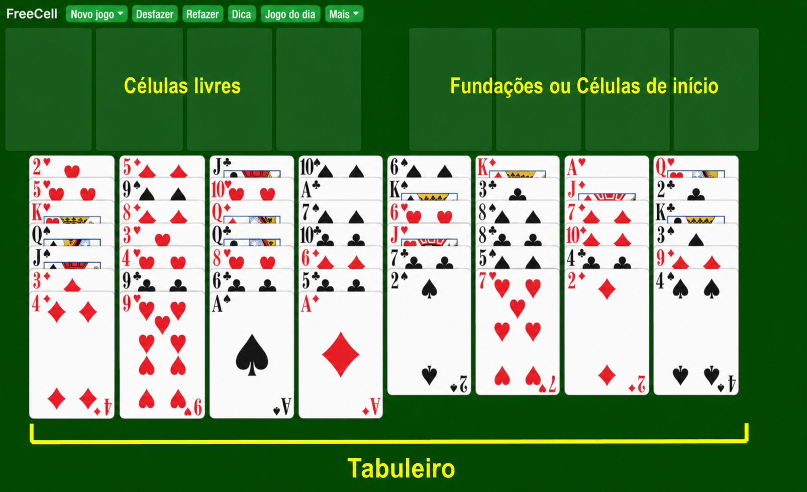 Como configurar um jogo de Paciência FreeCell, 2021