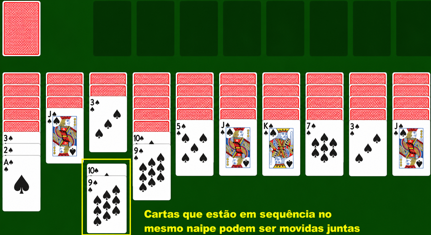Movendo cartas em grupo