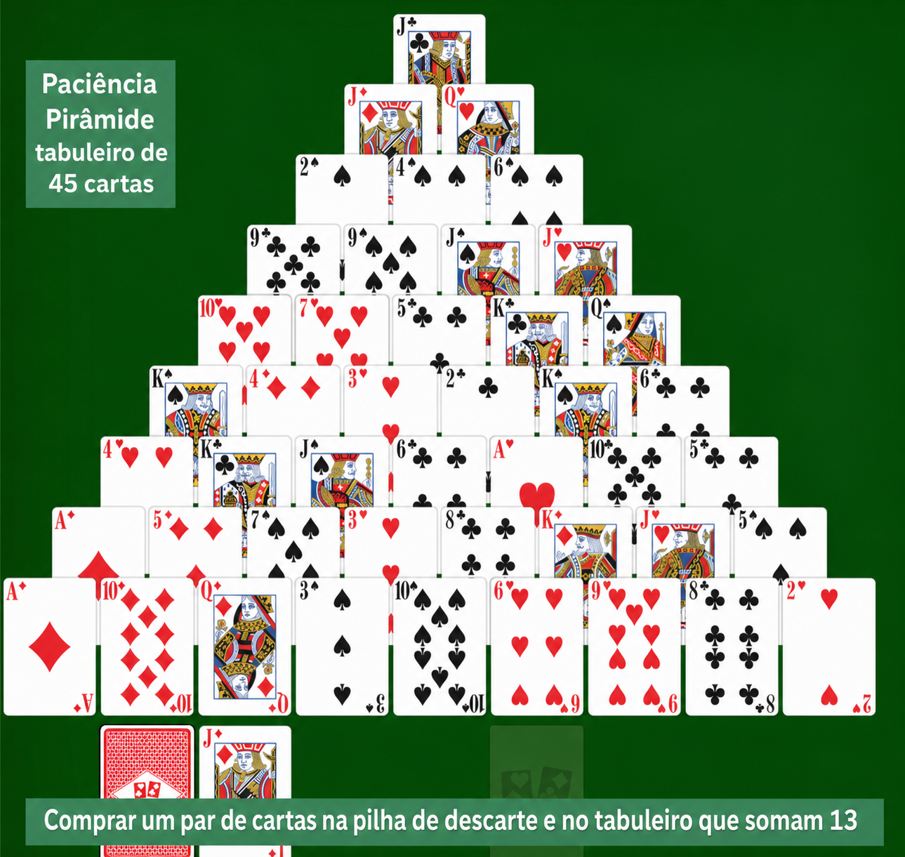 Double Pyramid Solitaire setup and rules