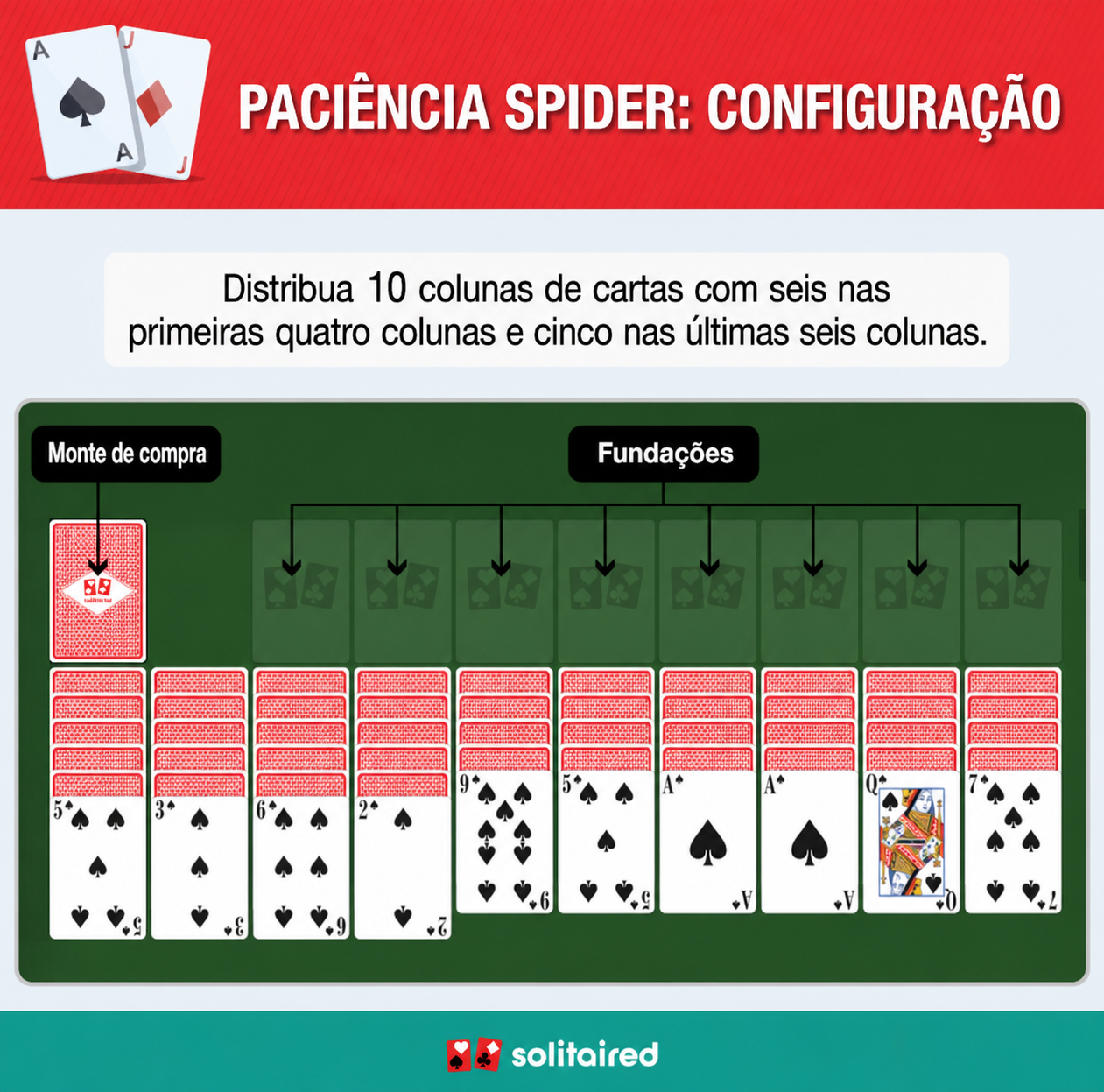 Spider Solitaire setup