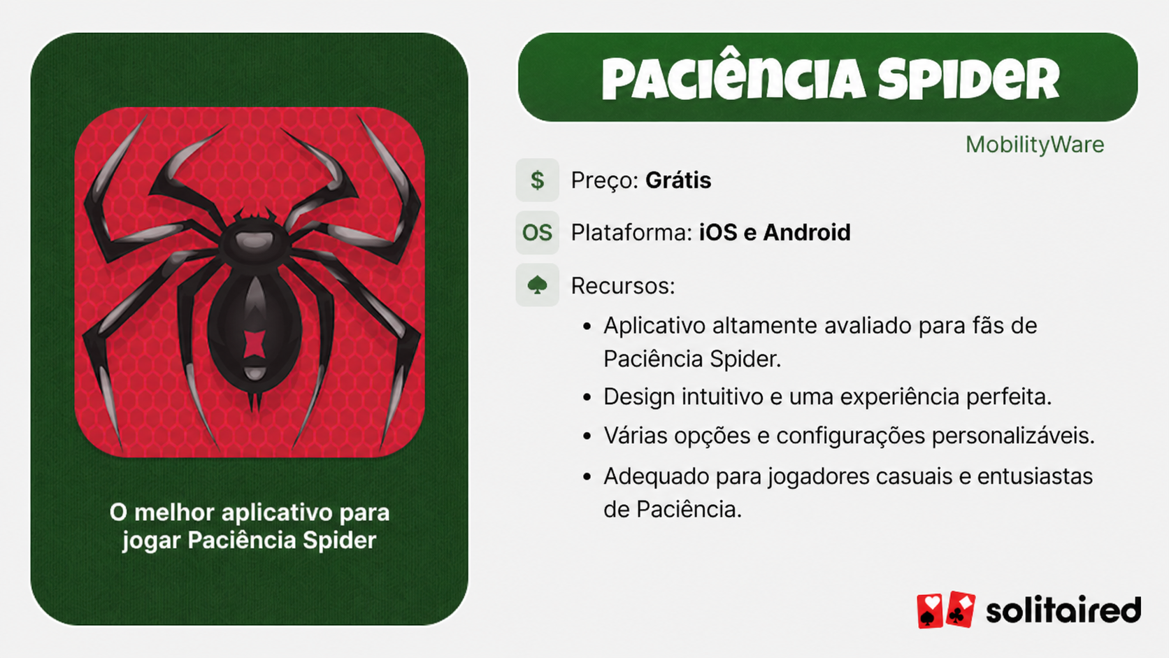 Spider Solitaire from MobilityWare