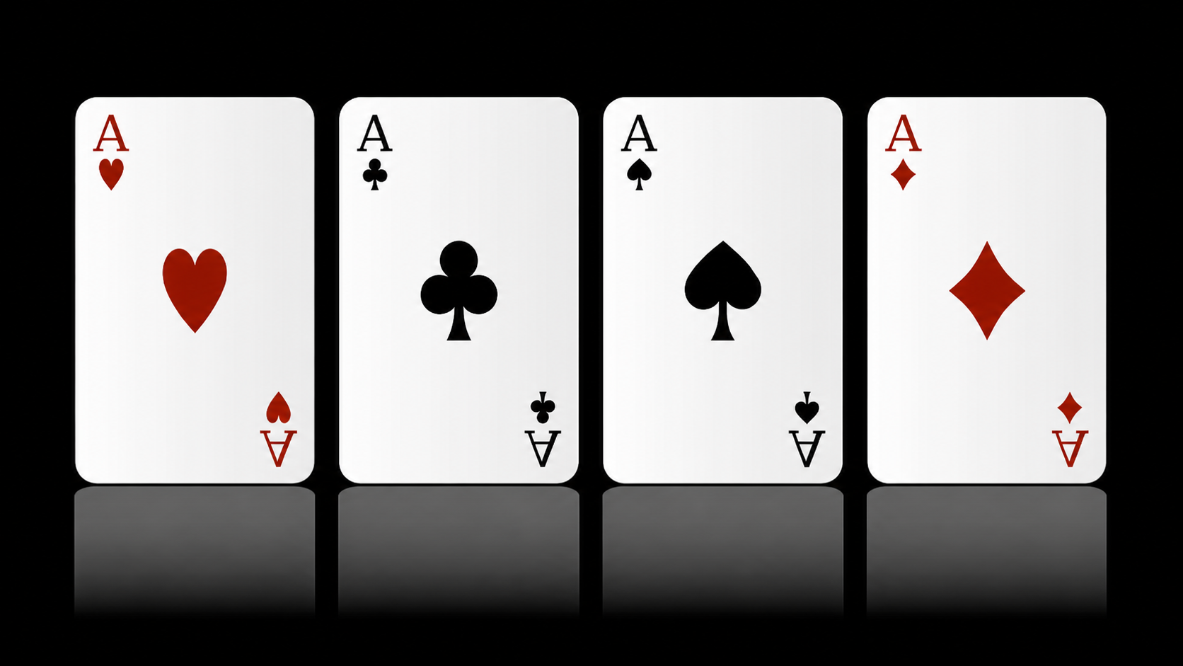 Os quatro ases de um baralho de cartas
