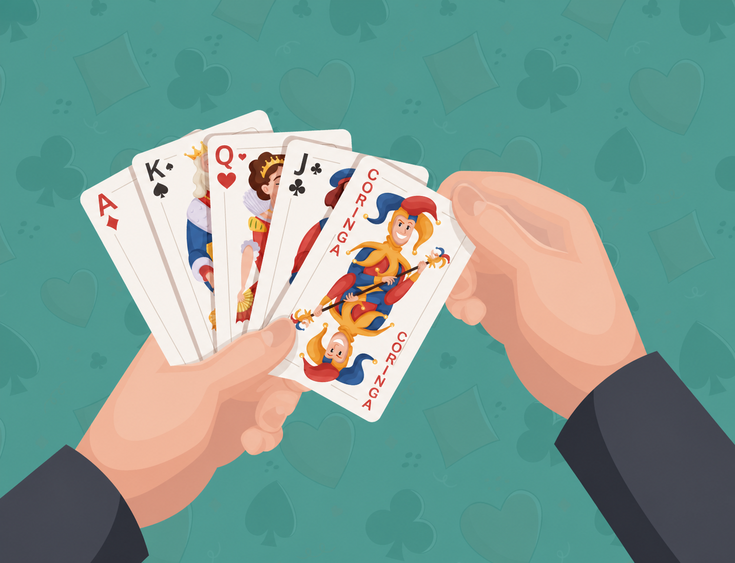 person holding playing cards