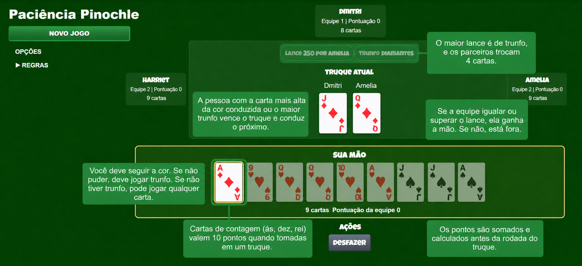 Regras do jogo de cartas Pinochle