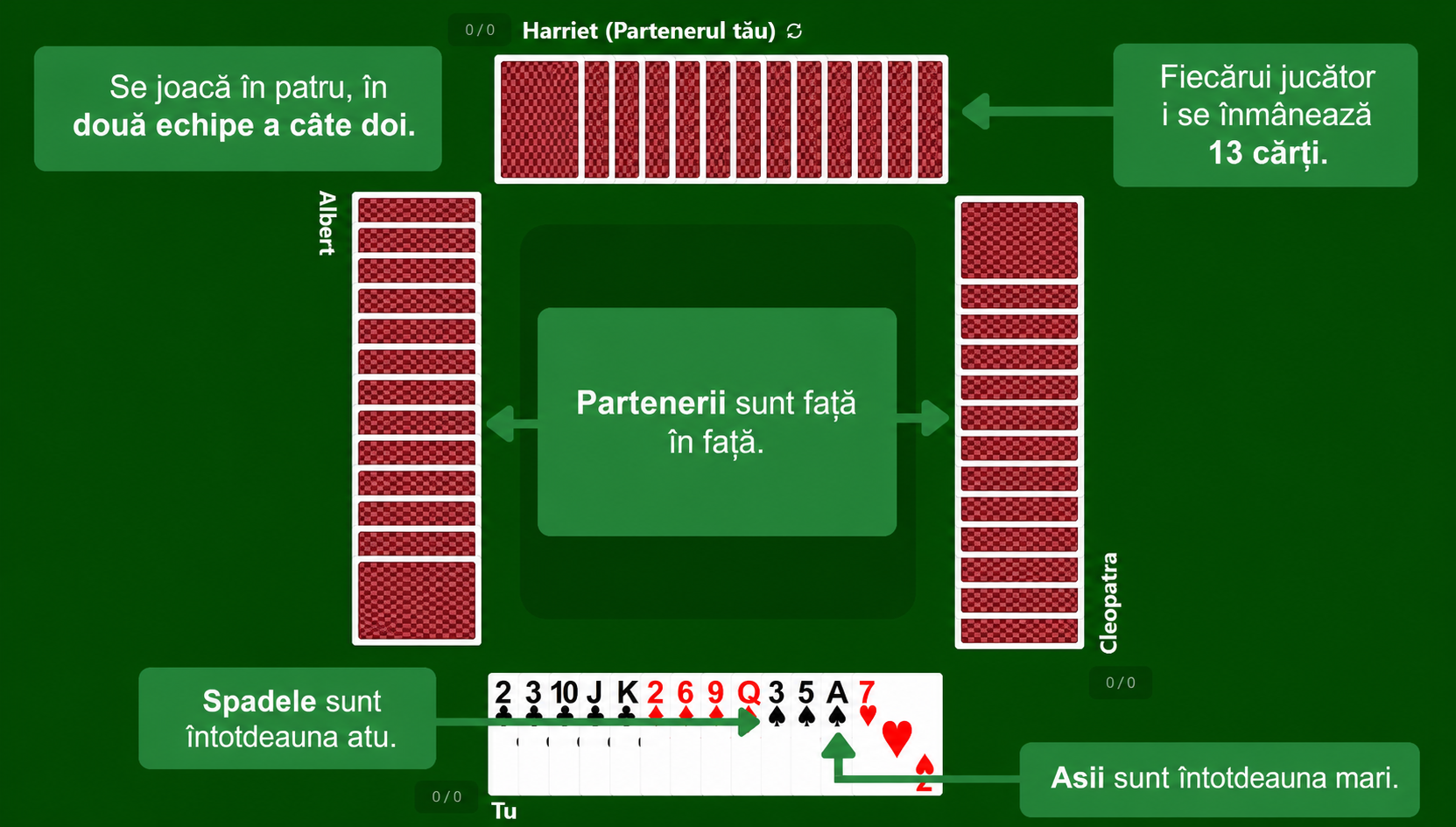 Configurarea jocului de cărți Spades