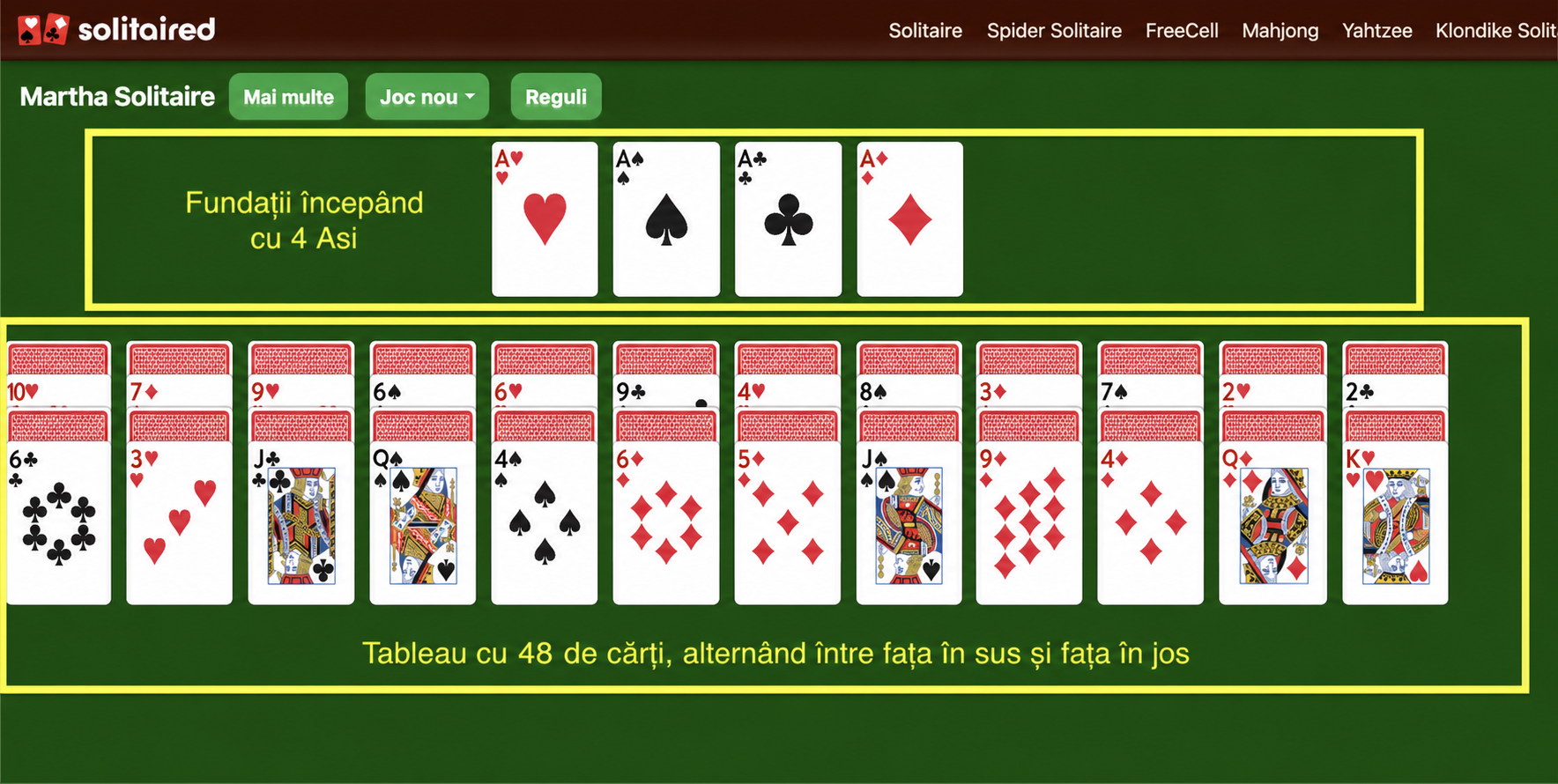 Cum se configurează Martha Solitaire