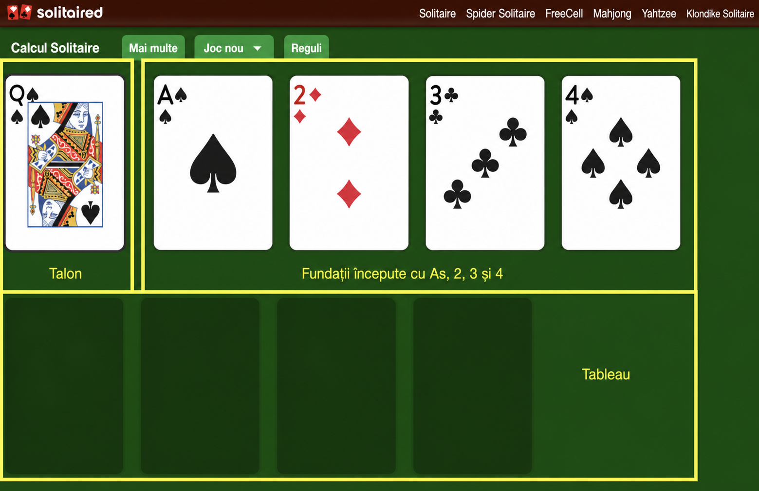 Configurarea Calculation Solitaire