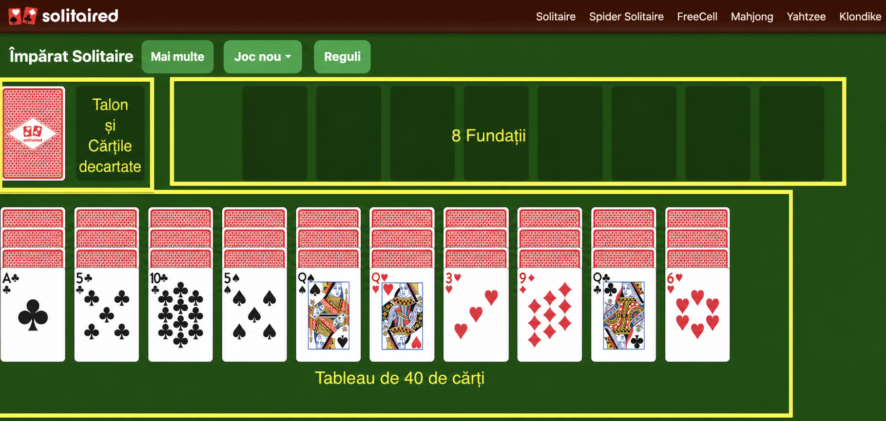 Emperor Solitaire setup