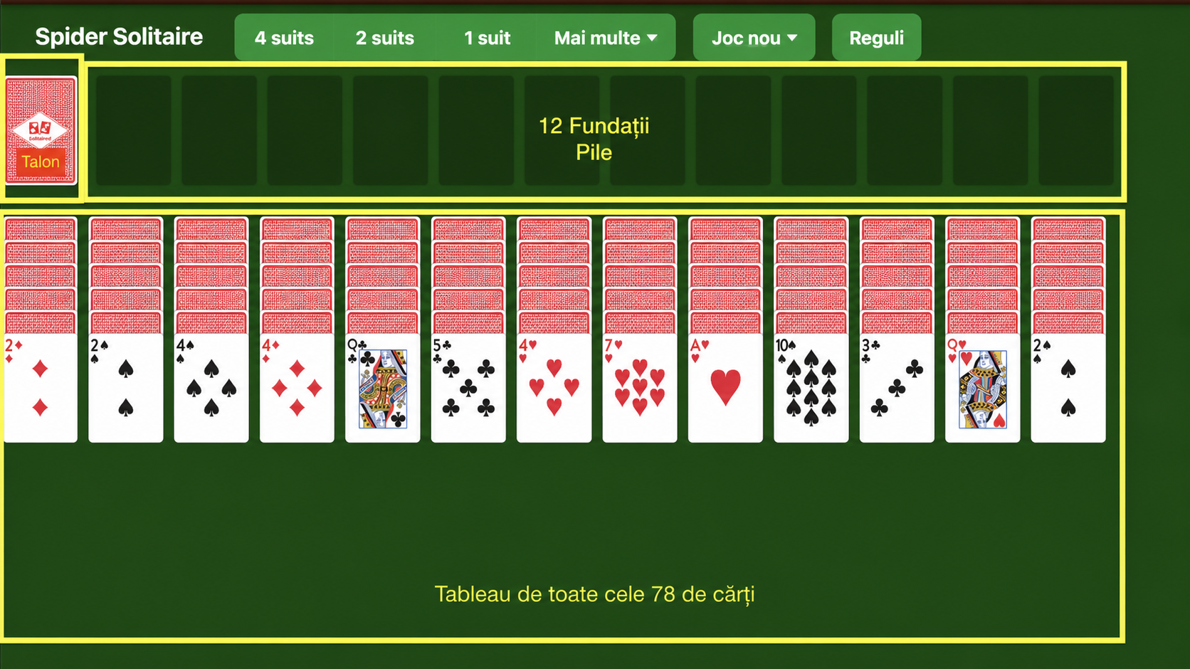 Cum să configurezi Big Spider Solitaire