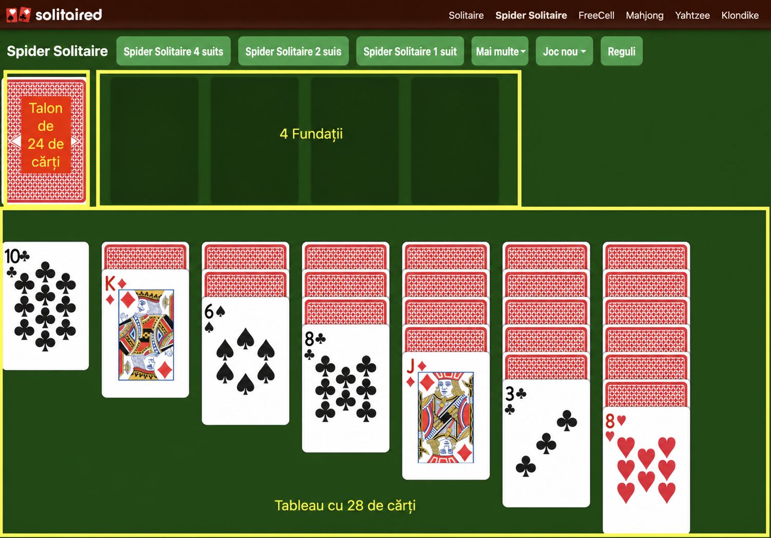 Cum să configurezi un joc de Spiderette Solitaire