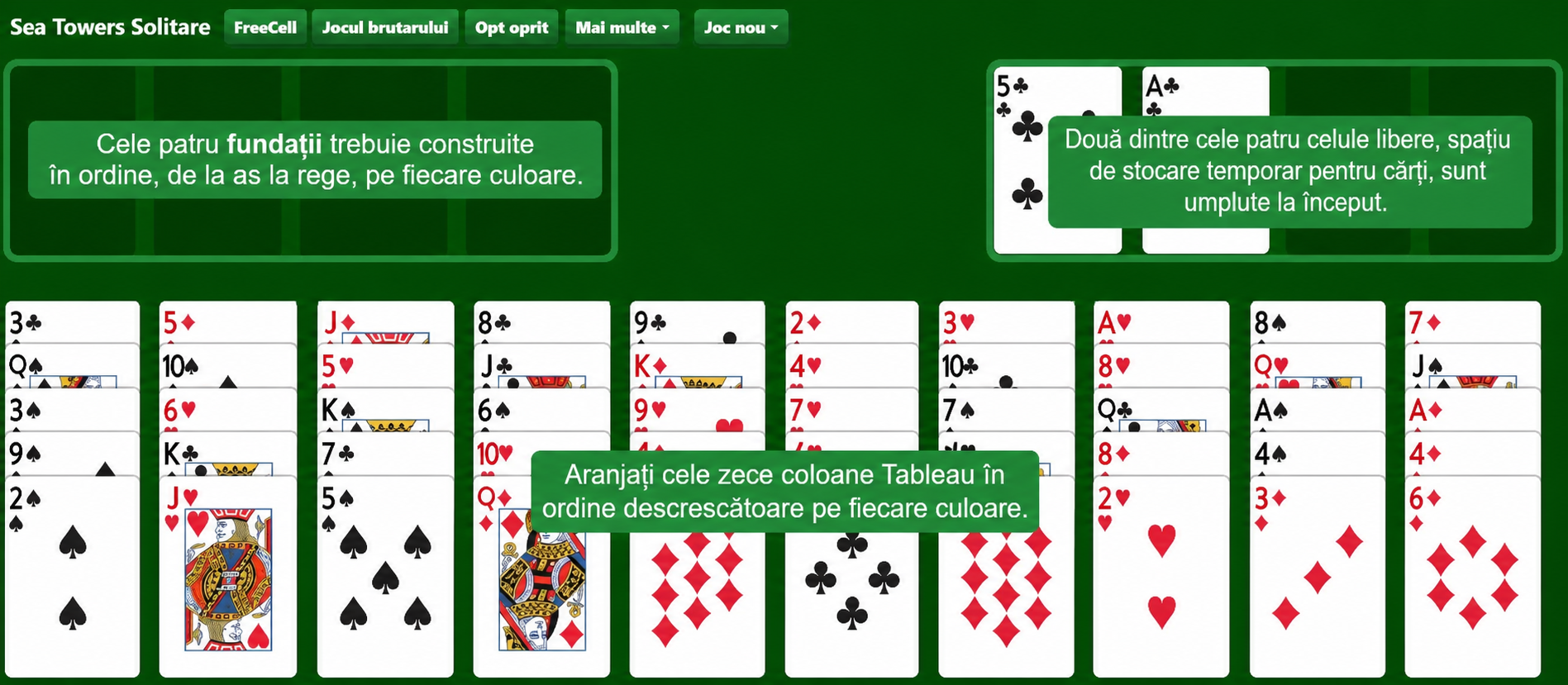 Configurarea Seahaven Towers Solitaire