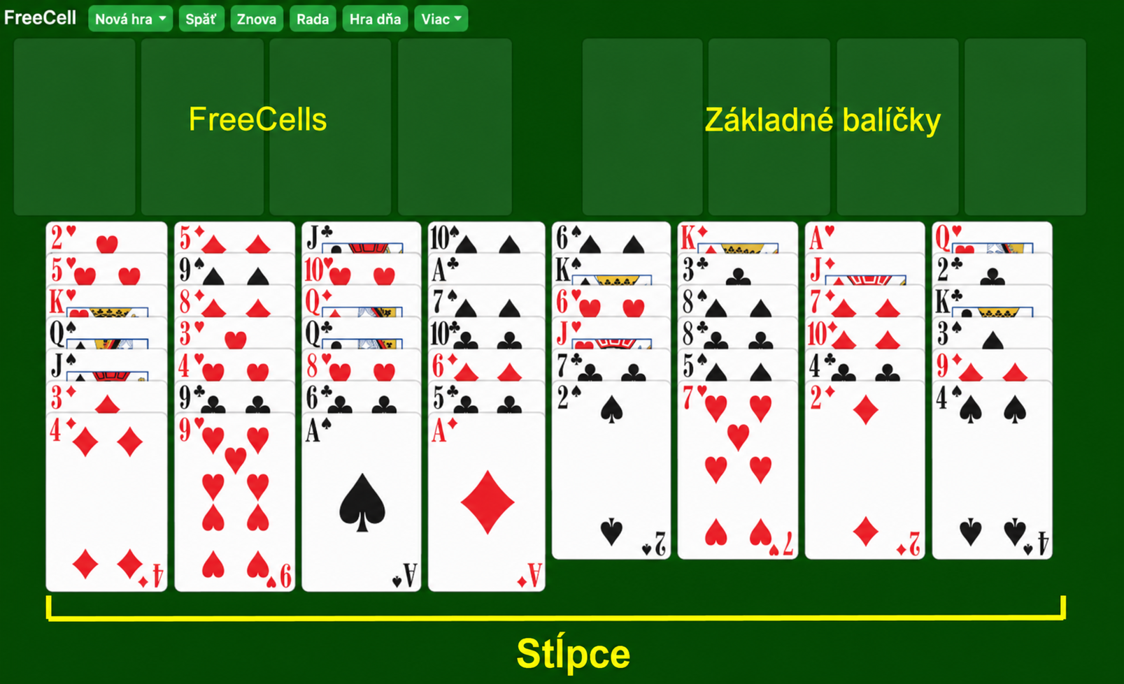 Ako nastaviť hru FreeCell Pasiáns, 2021
