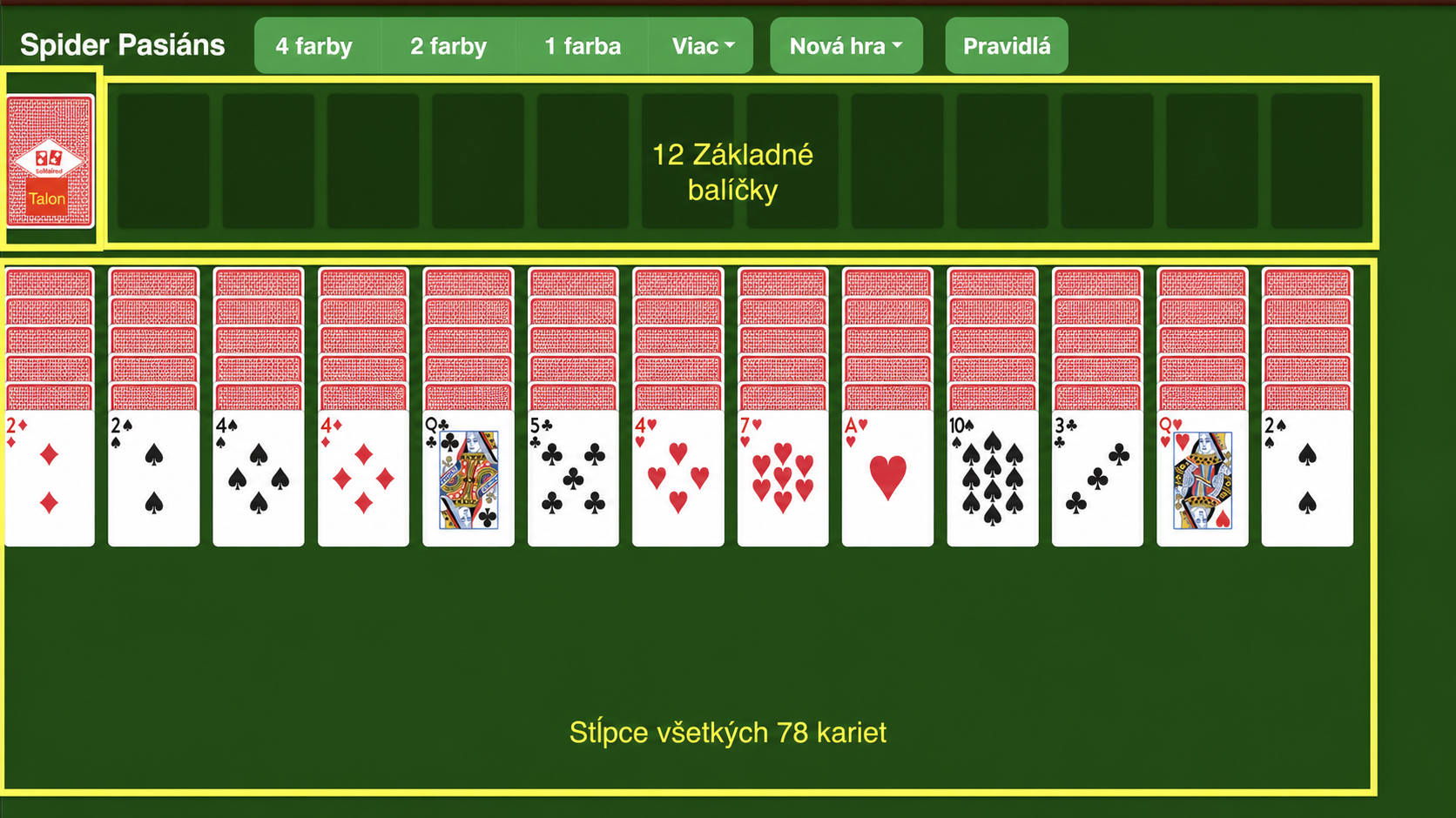 Ako pripraviť Big Spider Pasiáns
