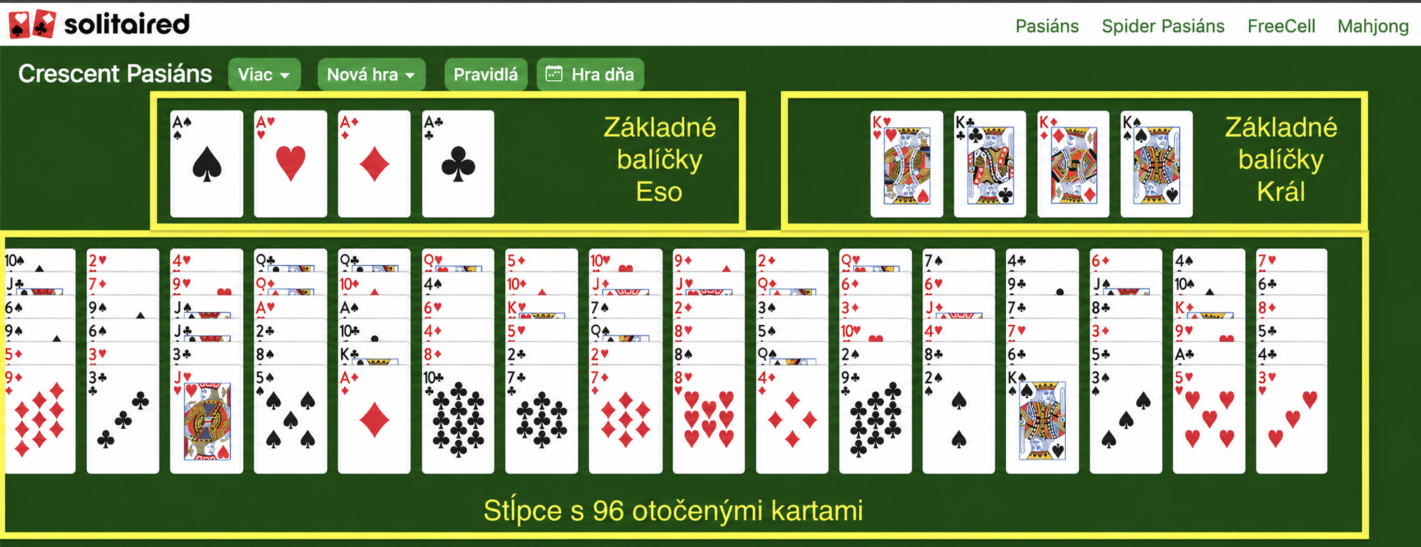 Crescent-solitaire-setup