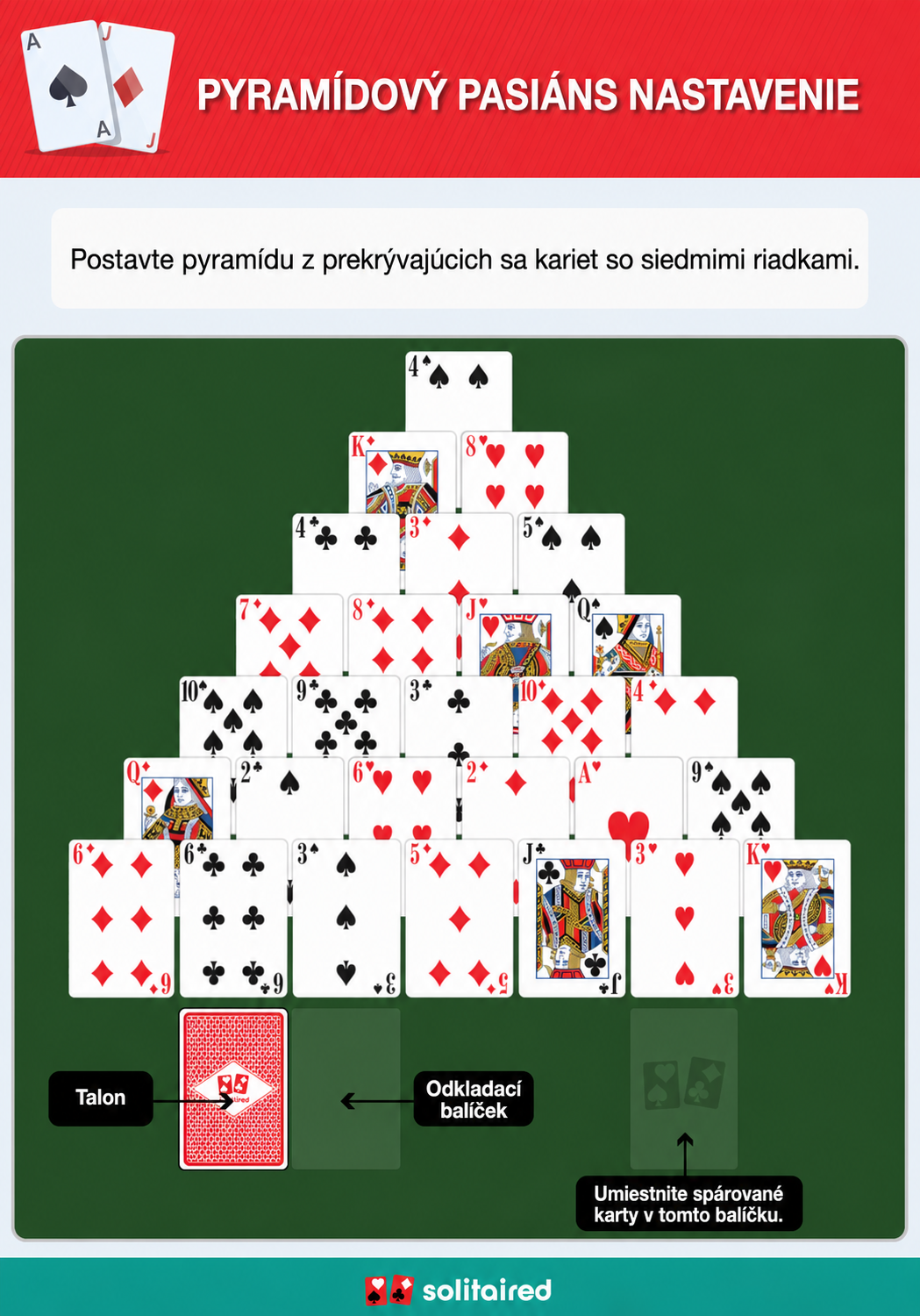 Pyramid Solitaire setup