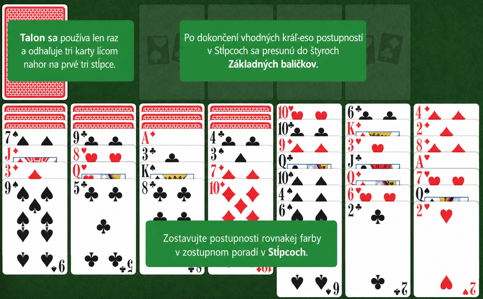 Rozloženie Scorpion Pasiáns