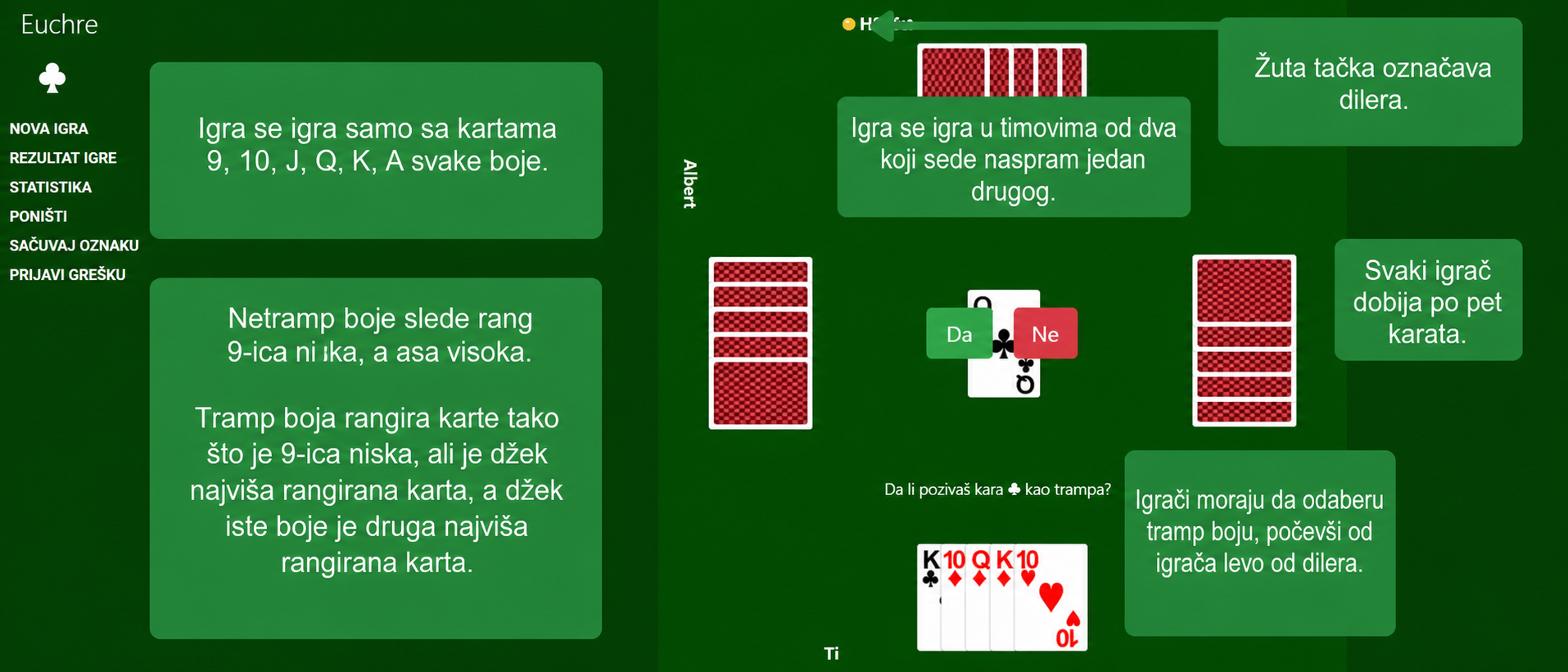 Postavka igre Euchre