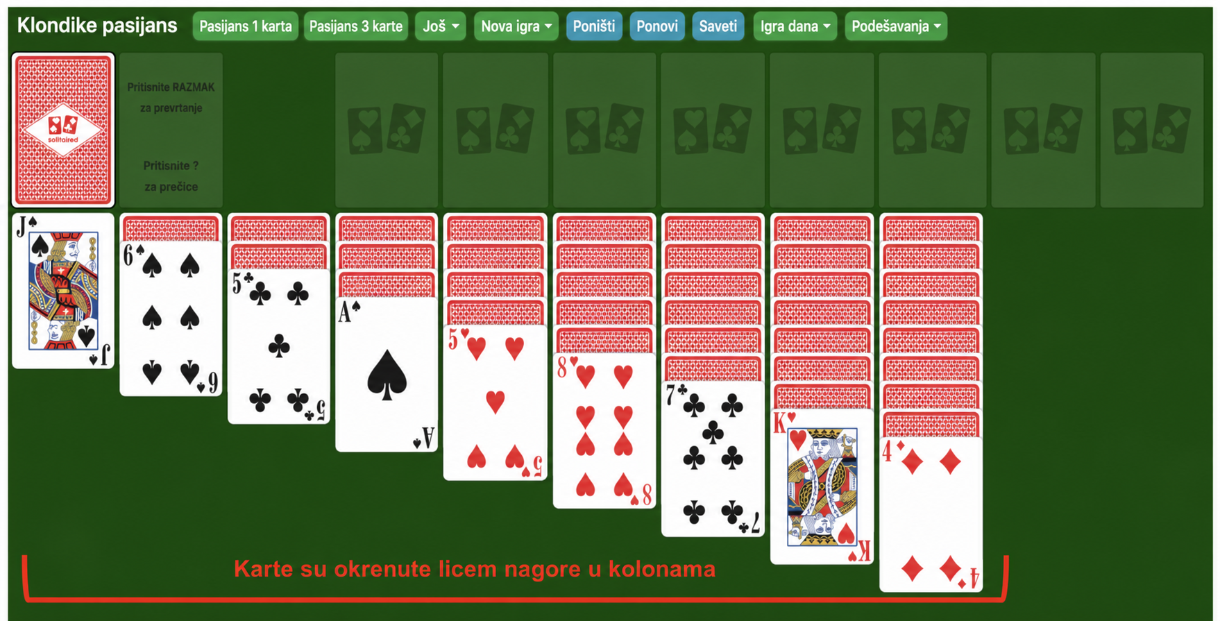 Triple Klondike Face up