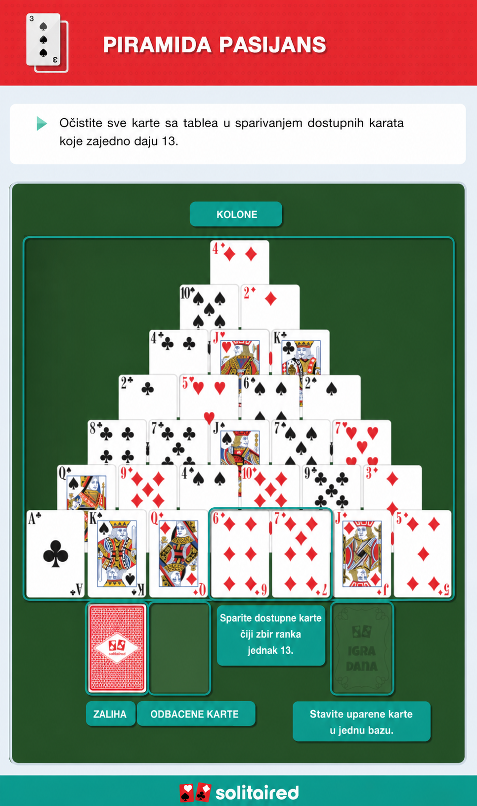 How to play Pyramid Solitaire