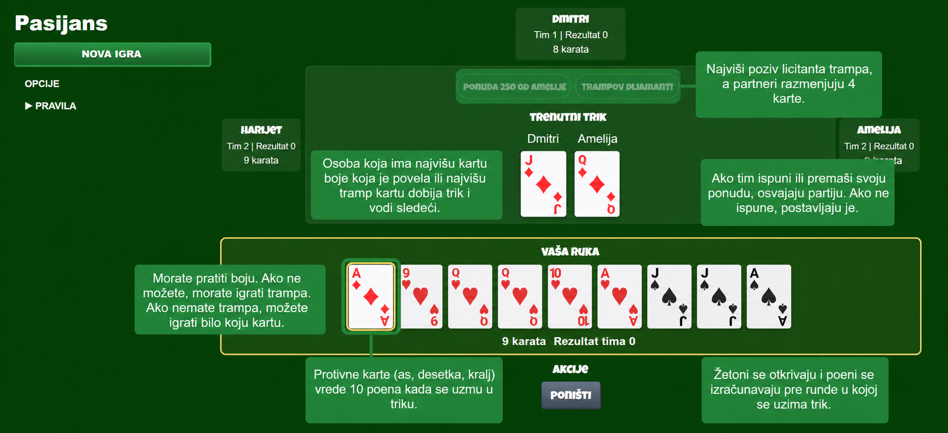 Pravila kartaške igre Pinochle
