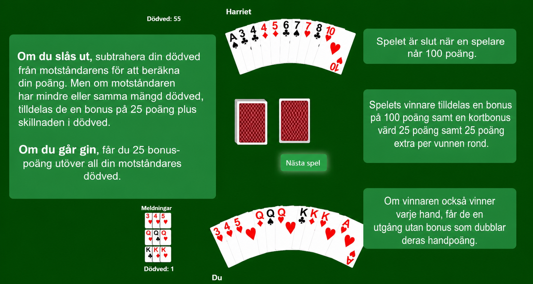 Gin Rummy scoring