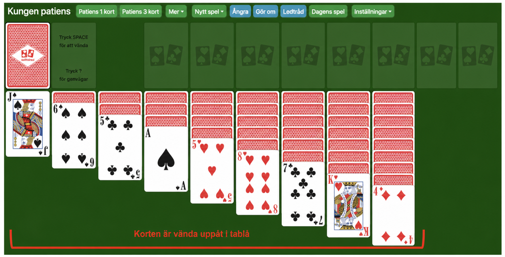 Dubbel Kungen patiens uppvänd