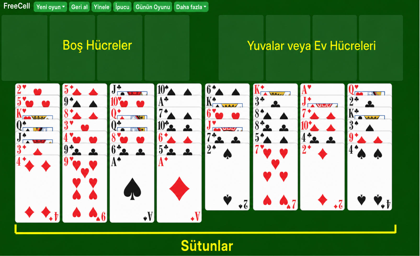 FreeCell Solitaire oyunu nasıl kurulur, 2021