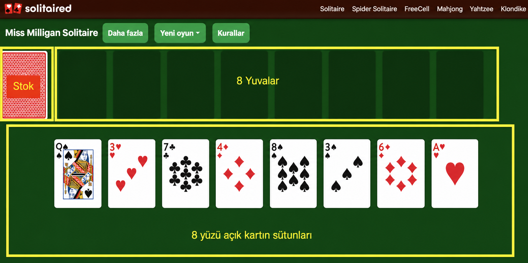 Miss Milligan Solitaire kurulumu