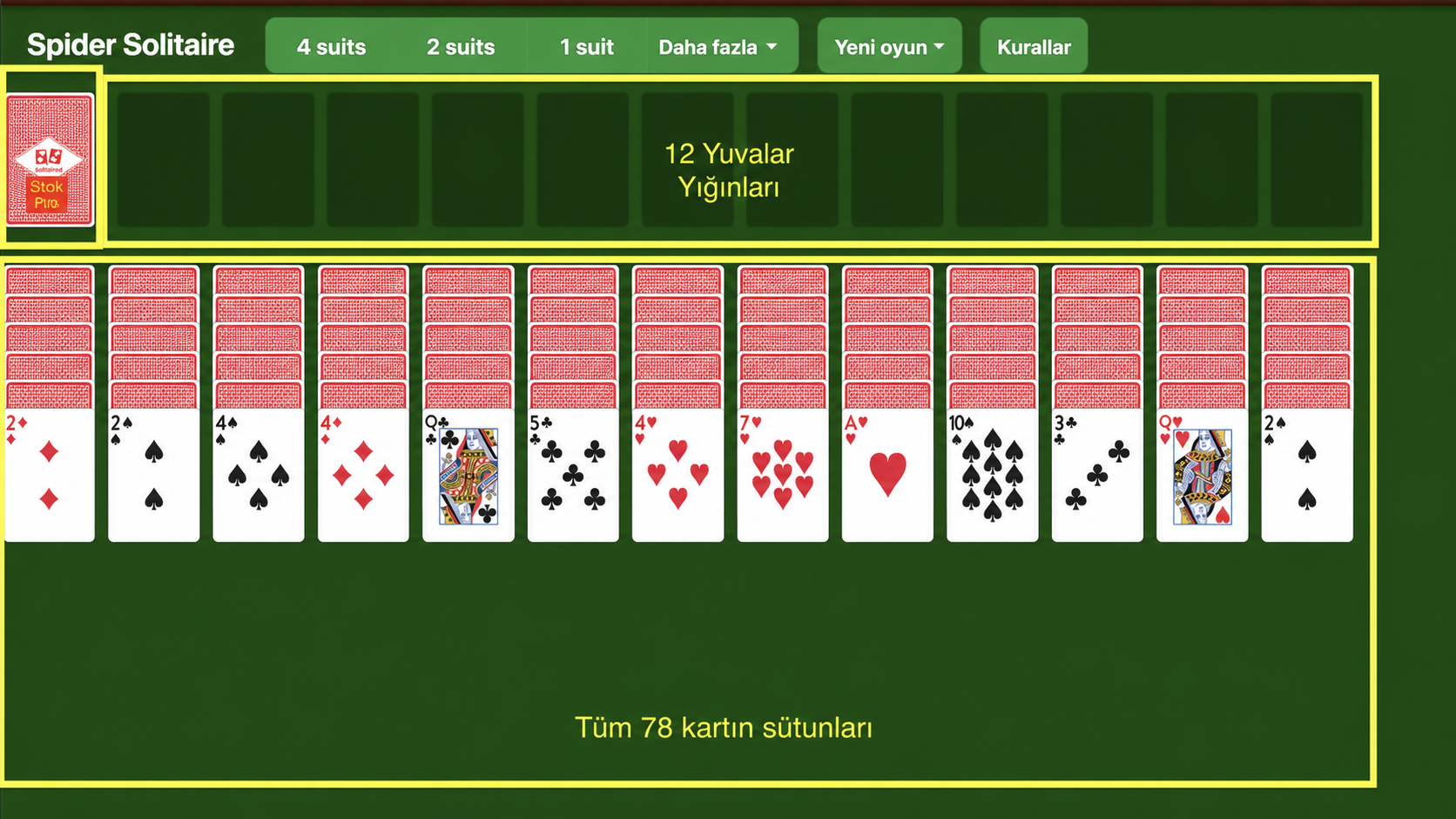 Big Spider Solitaire nasıl kurulur