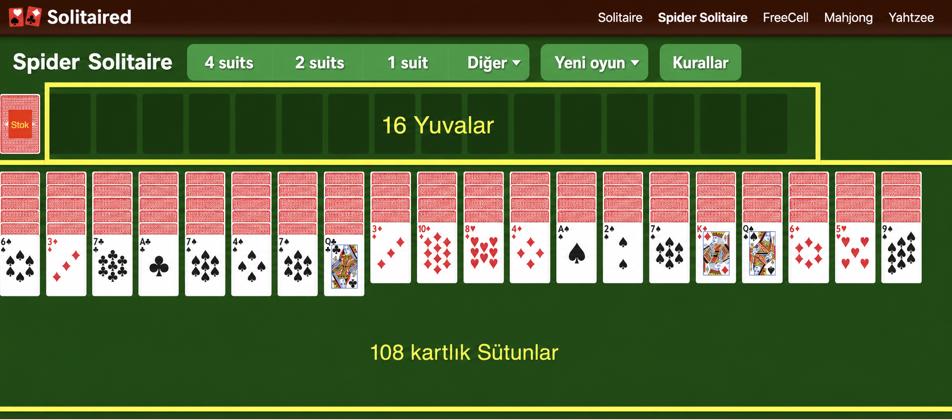 Huge Spider Solitaire nasıl kurulur