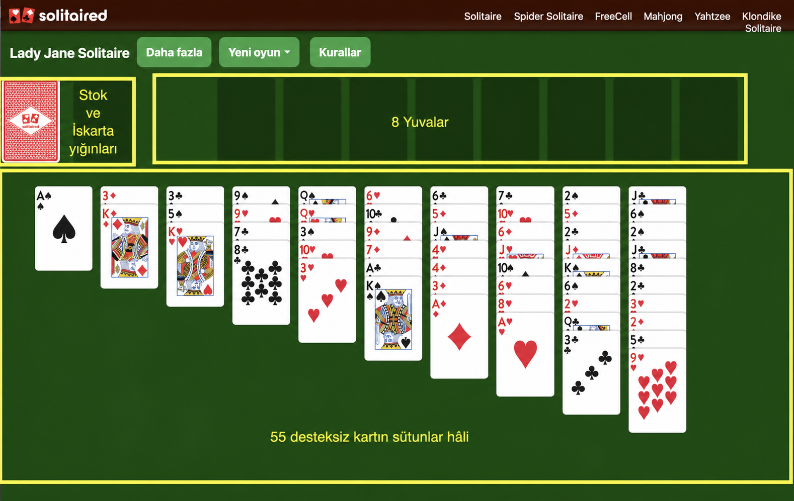 How to set up a game of Seahaven Tower