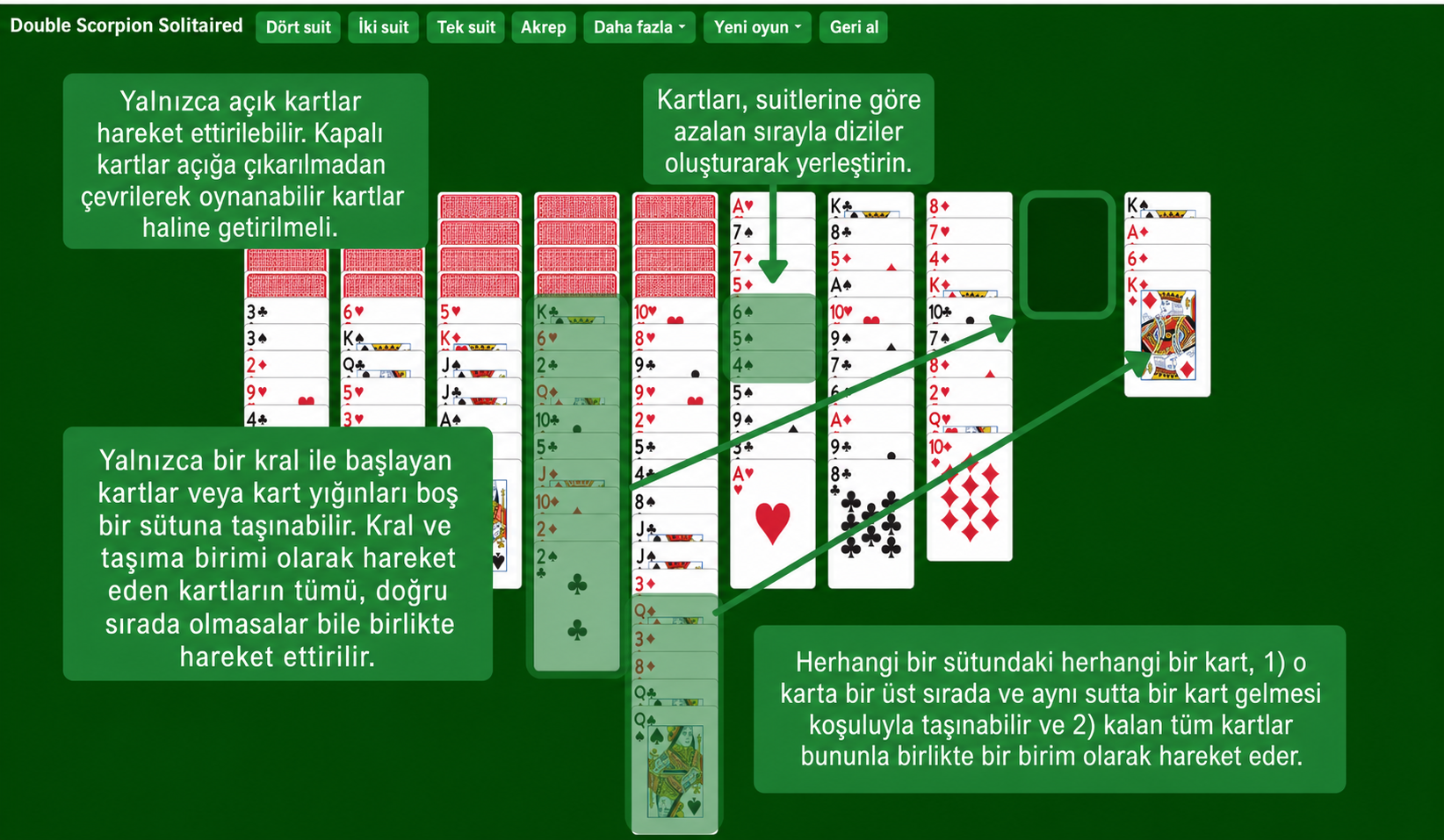 Double Scorpion Solitaire Rules
