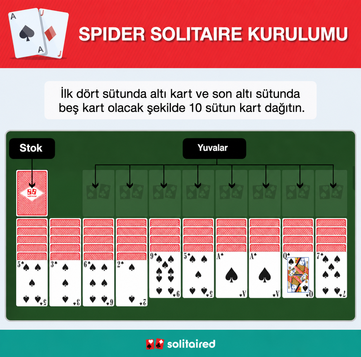 Spider Solitaire setup