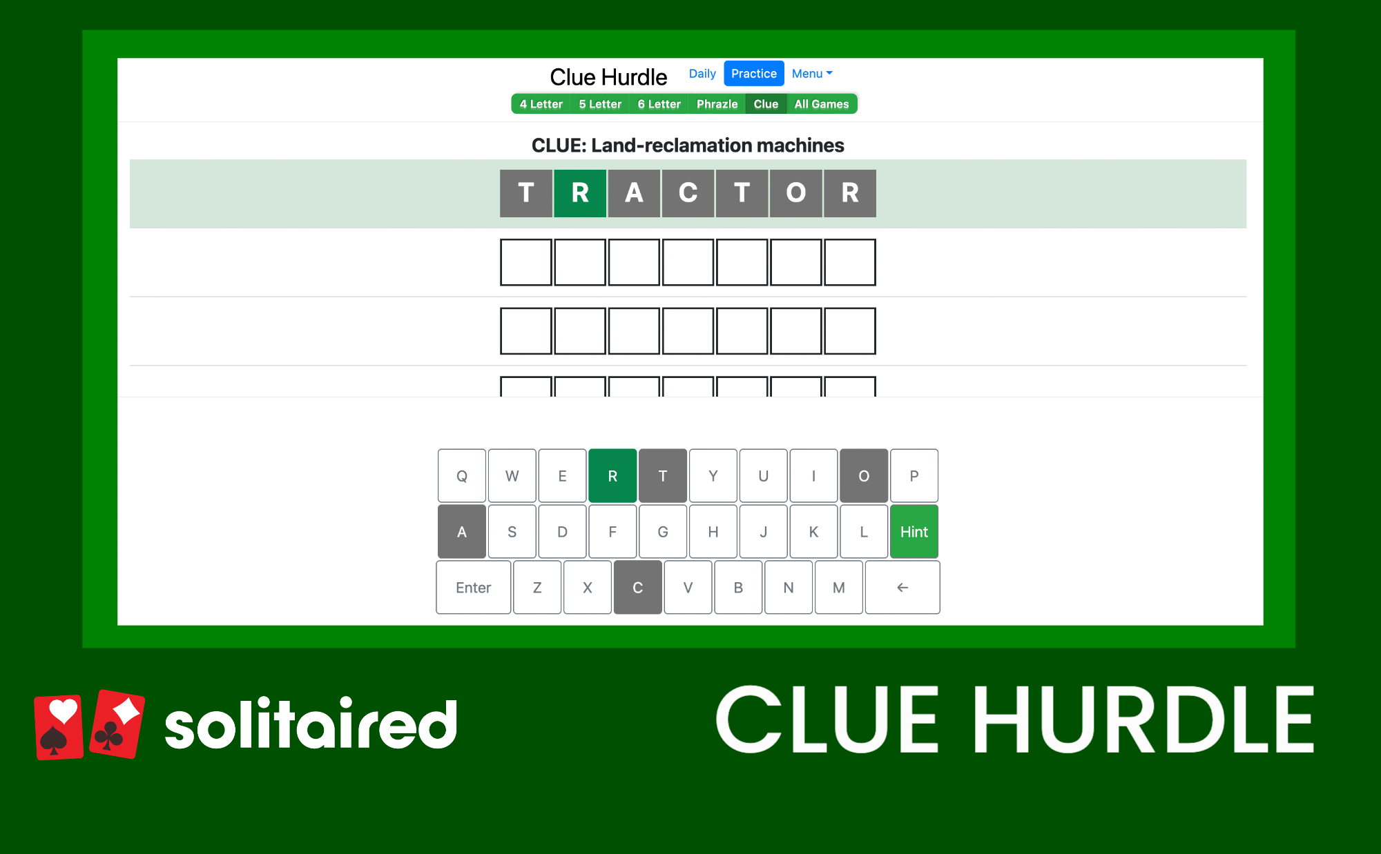 Clue Hurdle Guess the Phrase Solitaired com