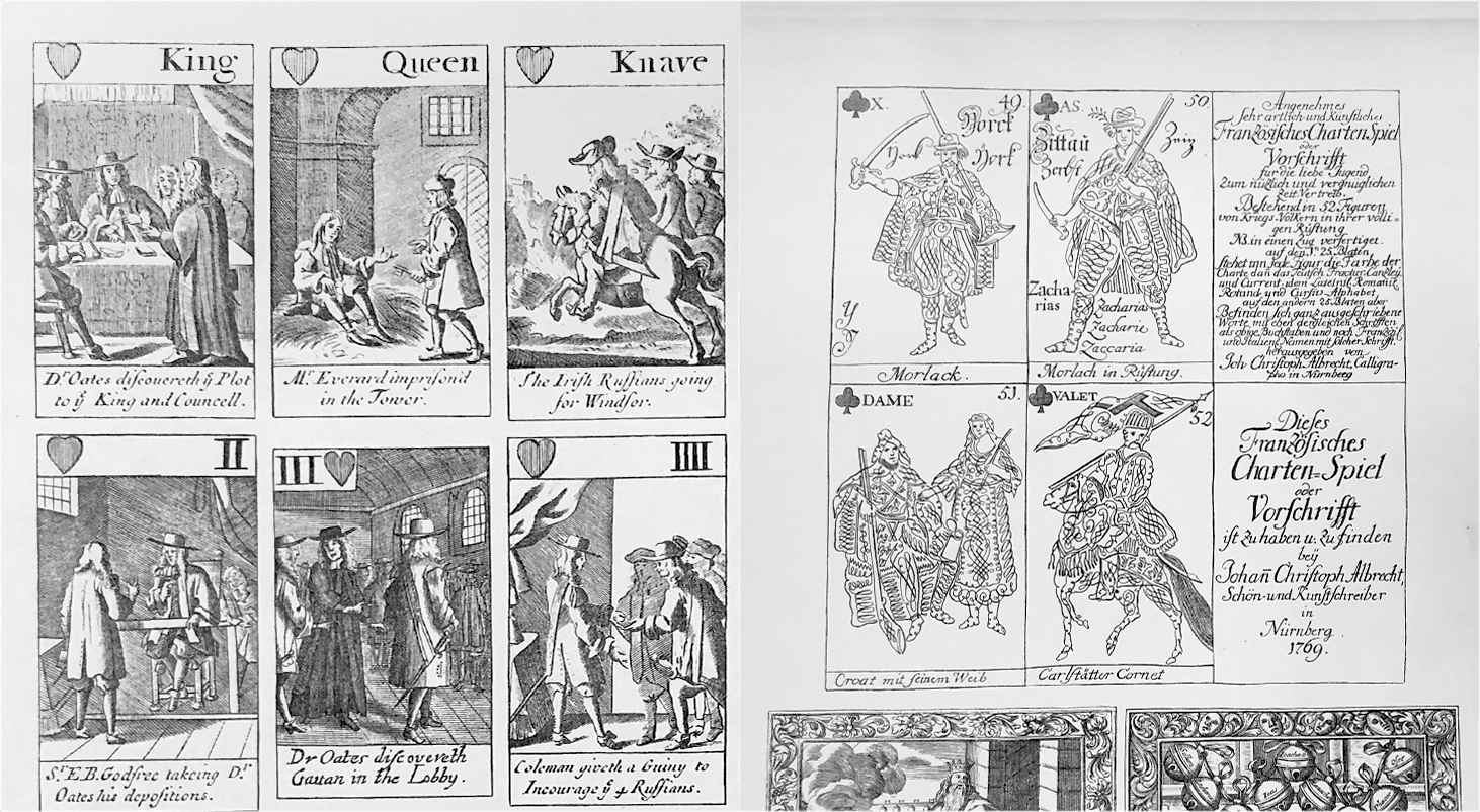 English and German playing card courtiers